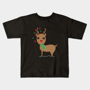 Cute Christmas Deer Kids T-Shirt